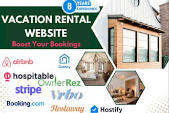 create short term rental website or property management website