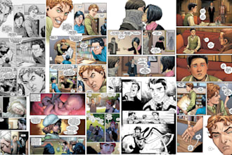 draw comic book page art nsfw graphic novel in pencil ink color, inker colorist