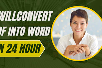 convert pdf into word in 24 hours