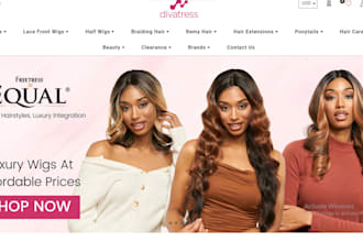 build hair shopify website, hair extension store, wigs, braids store