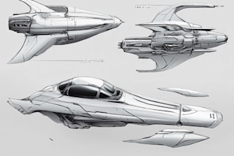 cerate concept art spaceship or vehicle design