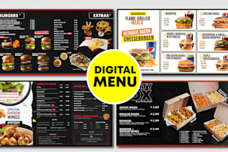 design digital menu board, takeaways menu board, cafe boards,