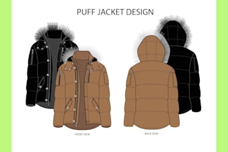 do fashion design and clothing technical flat sketch