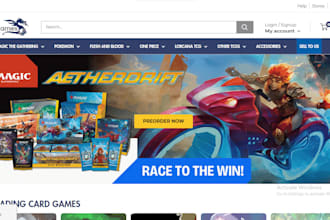 build magic card website mtcg tcg shopify store ptcg pokemon shopify website