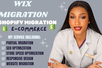 migrate wix website, squarespace, magento store to shopify store, clone website