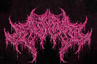 draw a brutal slam, death metal, grindcore, etc logo