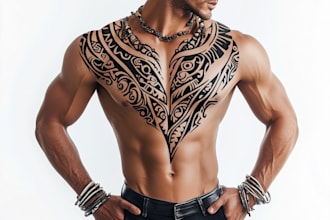 draw a unique tribal tattoo for you