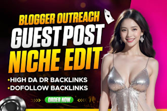 premium blogger outreach high da guest posts dofollow niche edits SEO backlinks