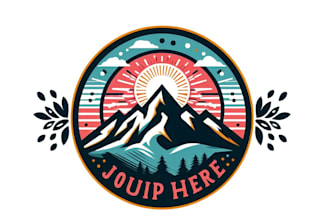 do outdoor travel mountain hiking adventure logo