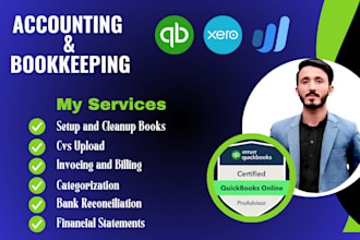 provide quickbooks, xero bookkeeping, cleanup and bank reconciliation for UK USA