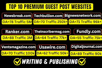 publish high da guest post backlink by quality premium guest post service