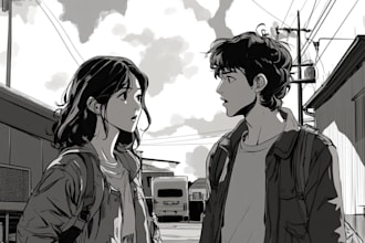 draw stunning anime art and manga panel with your idea