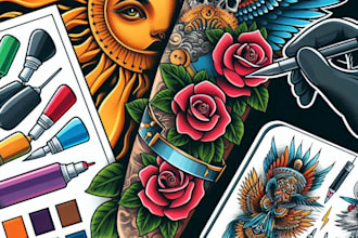 create custom tattoo design, tattoo sleeve