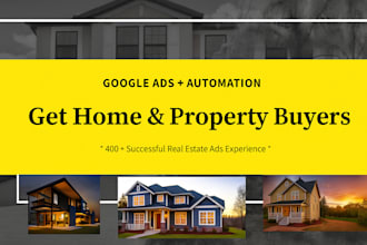 make real estate ads for home and property selling and buying, cash buyers leads