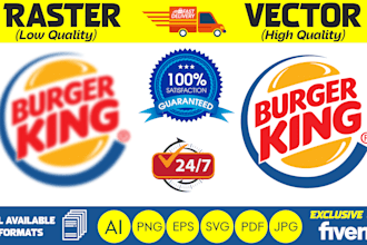 do vector tracing, cleanup, redraw logo, convert existing image to vector