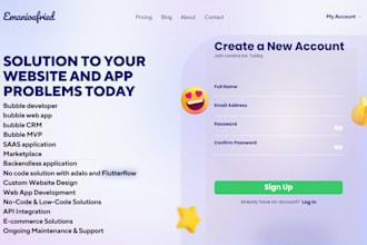 build website, webapp, app with webflow, backendless, xano, bubble, adalo wized