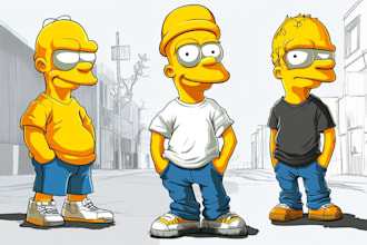 draw you as a yellow cartoon simpsons style