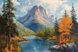paint landscape in real oil painting
