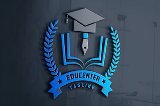 design education logo for school, college, university, academy, institute