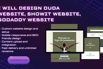 design duda website, showit website, godaddy website