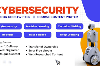 write cybersecurity, ml, artificial intelligence, blockchain ebooks and articles