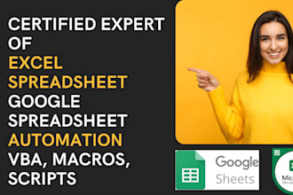 automate excel, google sheets using vba, macros, scripts