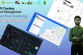 develop fleet management, realtime tracking, geofences, alerts website and app