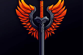 draw unique medieval, fantasy, rpg, mmorpg game logo title
