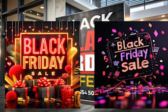design black friday sale flyers, discount posters, banners