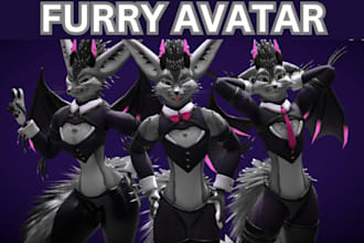 custom furry avatar nsfw fursona vrc character modeling vtuber vrchat avatar