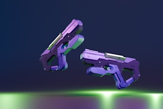 model 3d weapons and guns for roblox , unity , blender