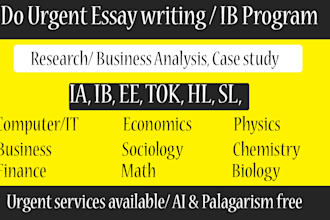 do urgent help in essay writing, ib, ia, extended, hl, sl
