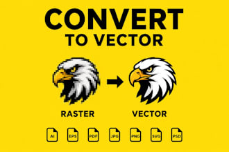 manually vector trace, redraw logo, convert image to vector ai svg eps