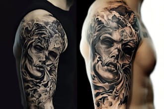 create professional realistic tattoo design