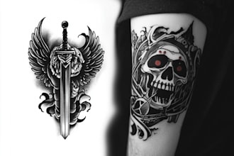 design a tattoo in black and white or in color