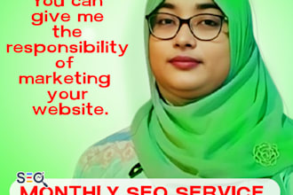 provide complete monthly SEO service with keyword research