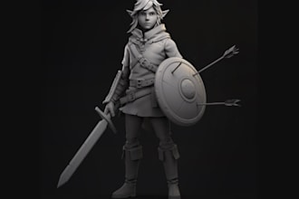 sculpt realistic 3d character,3d d statue, 3d warrior head bust, zbrush sculptor