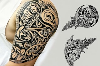 design a polynesian maori tribal tattoo