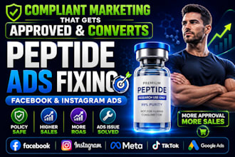 solve peptide ads issue, setup converting peptide facebook, google, tiktok ads