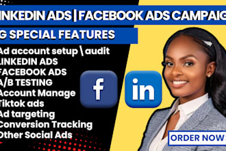 setup linkedin marketing ads, facebook ads campaign and leads generation ads
