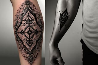 high end dotwork tattoo design for you