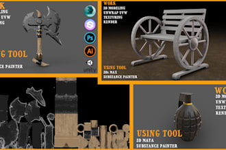 create high quality 3d models and game assets