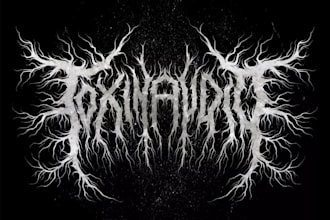 draw a brutal slam, death metal, grindcore, etc logo