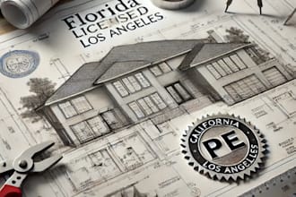 provide licensed pe florida stamp california seal los angeles for city permit