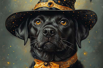 do custom halloween pet portrait dog portrait cat portrait