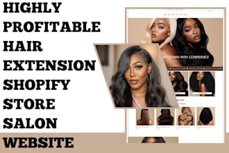 design hair website hair extension shopify store  hair extension, salon website