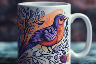 do awesome custom coffee mug design for you