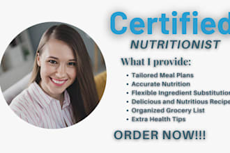 be your nutritionist for weight loss diet plan and meal plan ebook writer