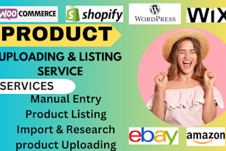 wordpress input data entry content product upload listing virtual assistance