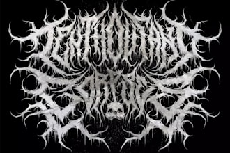 draw metal, brutal, death metal logo for your band, brand